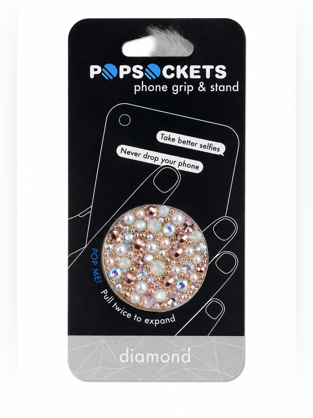 Rose Gold Pearls & Luxe Crystals PopSocket Phone Holder Grip New